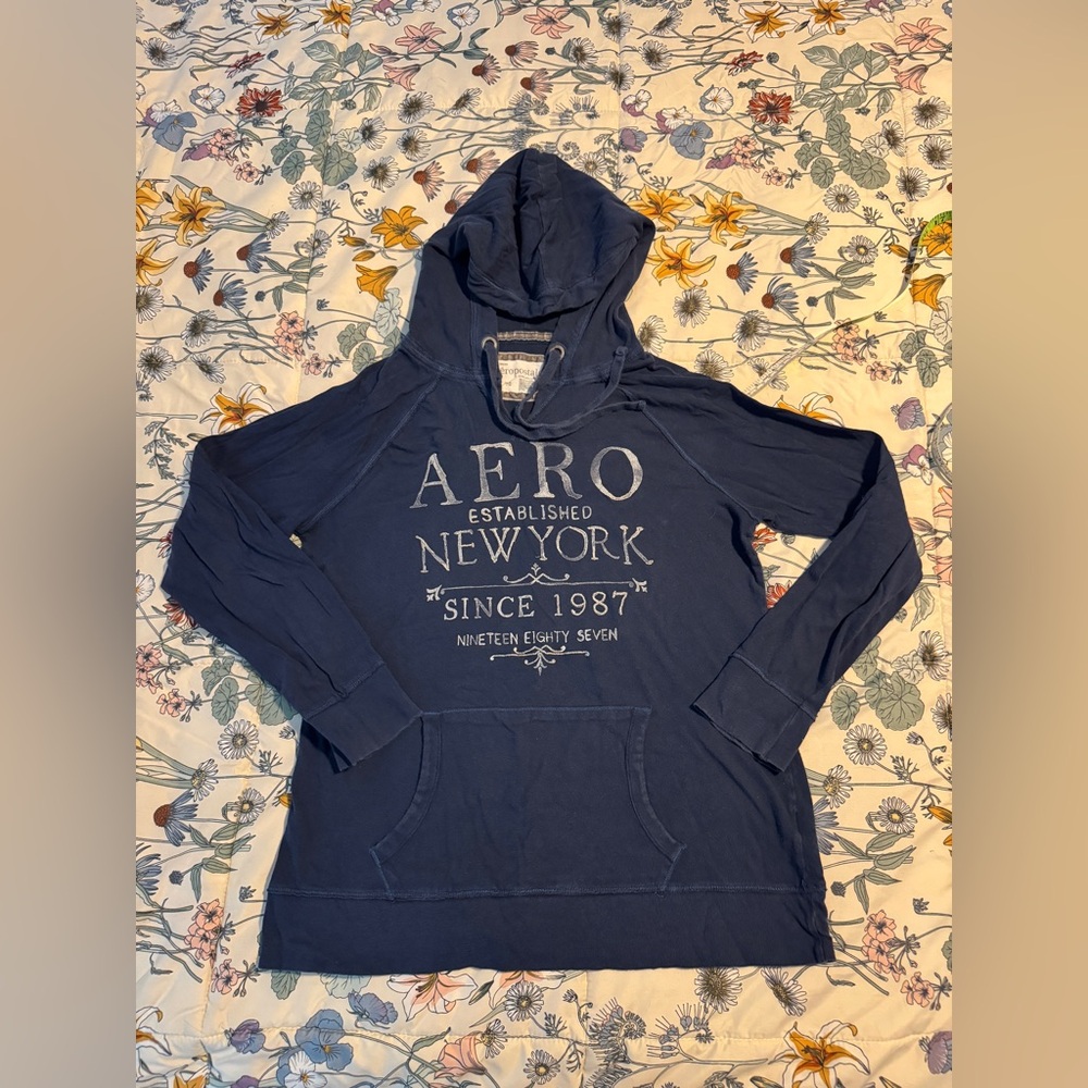 Aeropostale Dark Blue hooded  Outerwear with front pocket